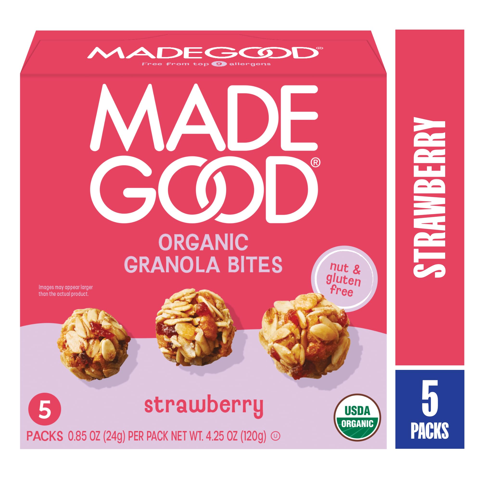 MADEGOOD Organic Strawberry Granola Minis, 4.25 OZ