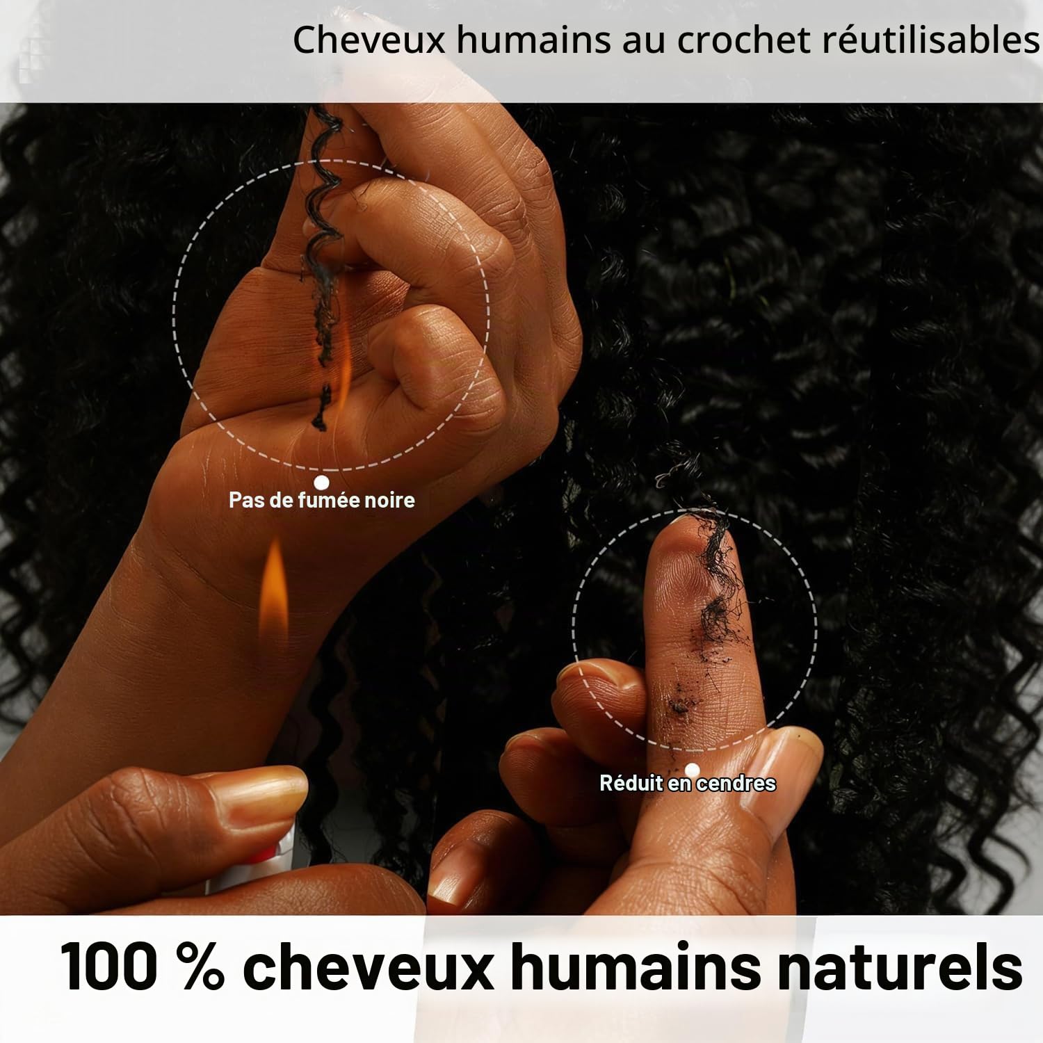 Burmese Curly Crochet Human Hair 14 Inch 60g Feather Crochet Human Hair Pre-Separated Hair Premium Reusable Miracle Knots (1B#, 14 inch-60g)