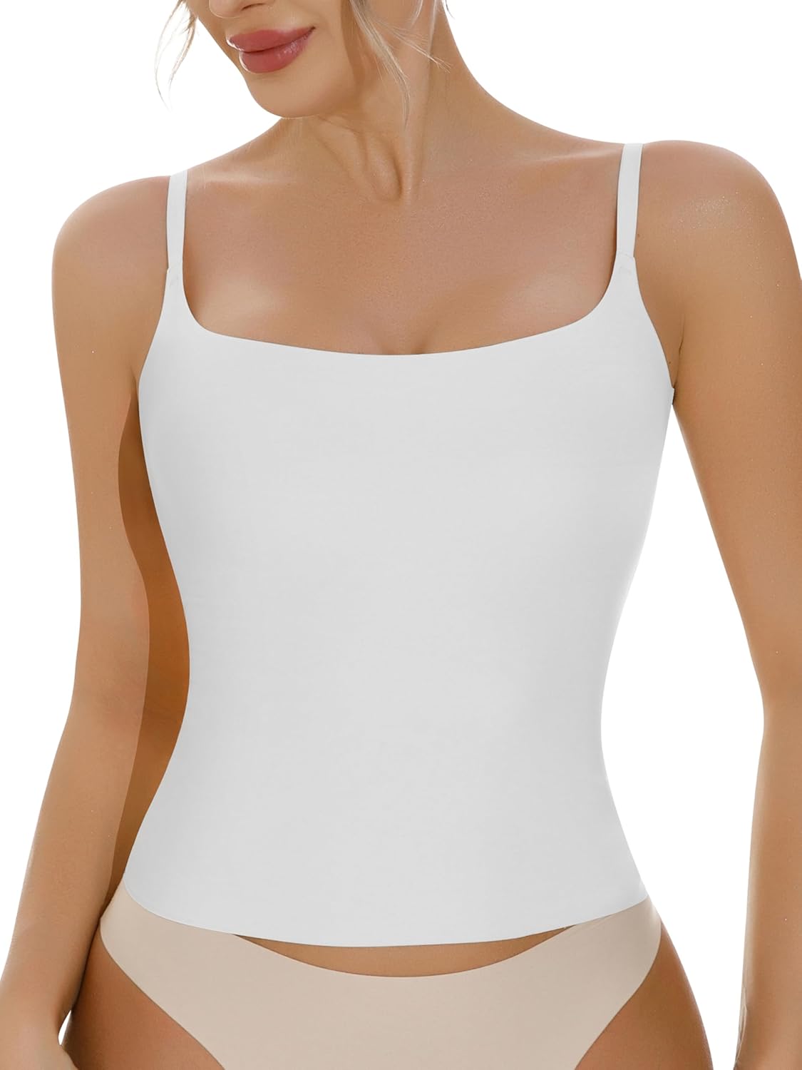 Artdear Women's Square Neck Tank Top Basic Spaghetti Straps Camisole Sexy Summer Cami Crop Tops Air Touch Fabric