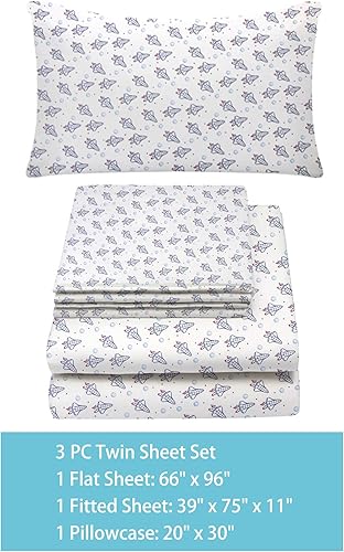 Miniatura 61 de Juego de sábanas y fundas de almohada tamaño individual Sábanas de cama individual para niños y niñas