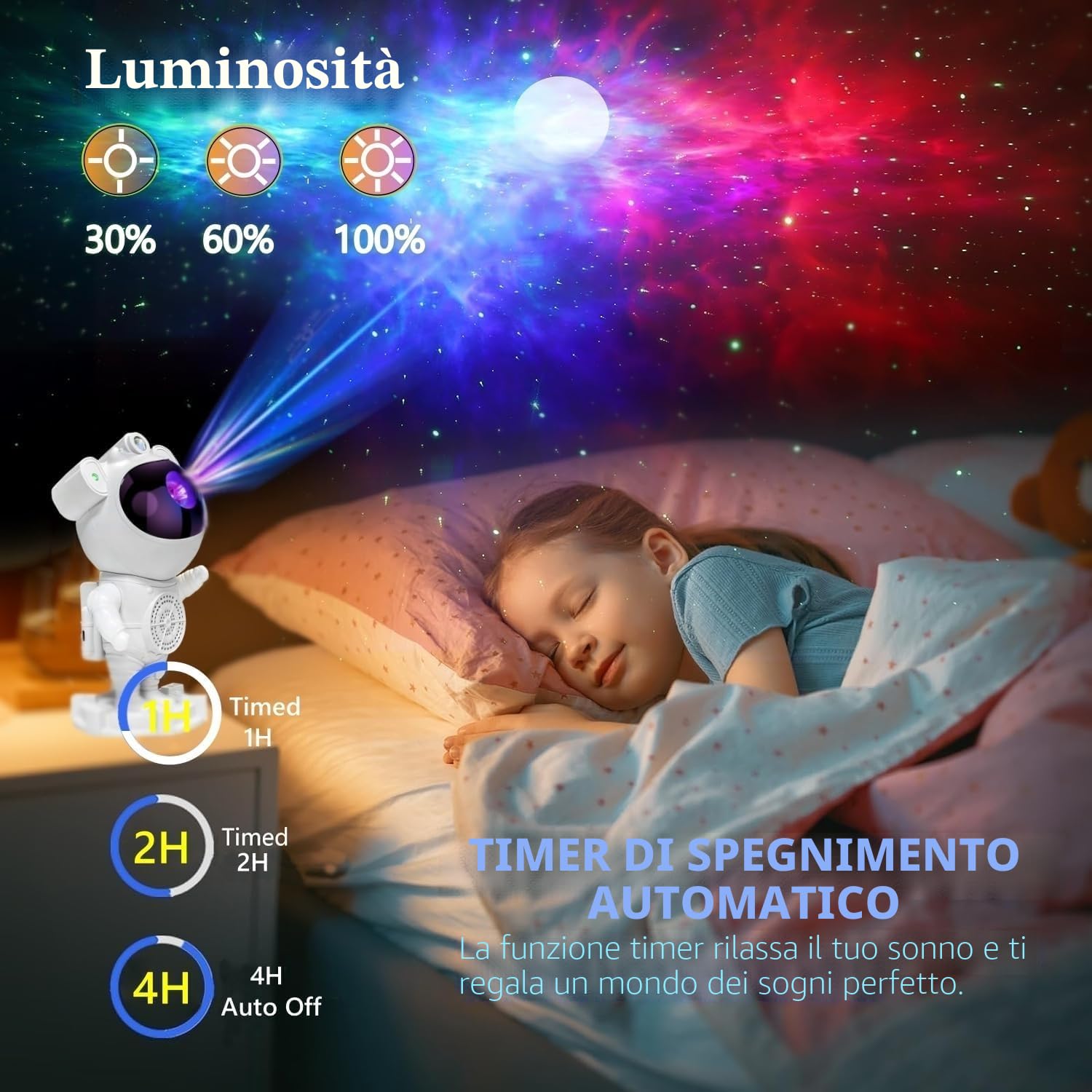 Aurora borealis Star Proiettore con timer e telecomando, altoparlante Bluetooth, per camera da letto, San Valentino, festa, compleanno, luce notturna