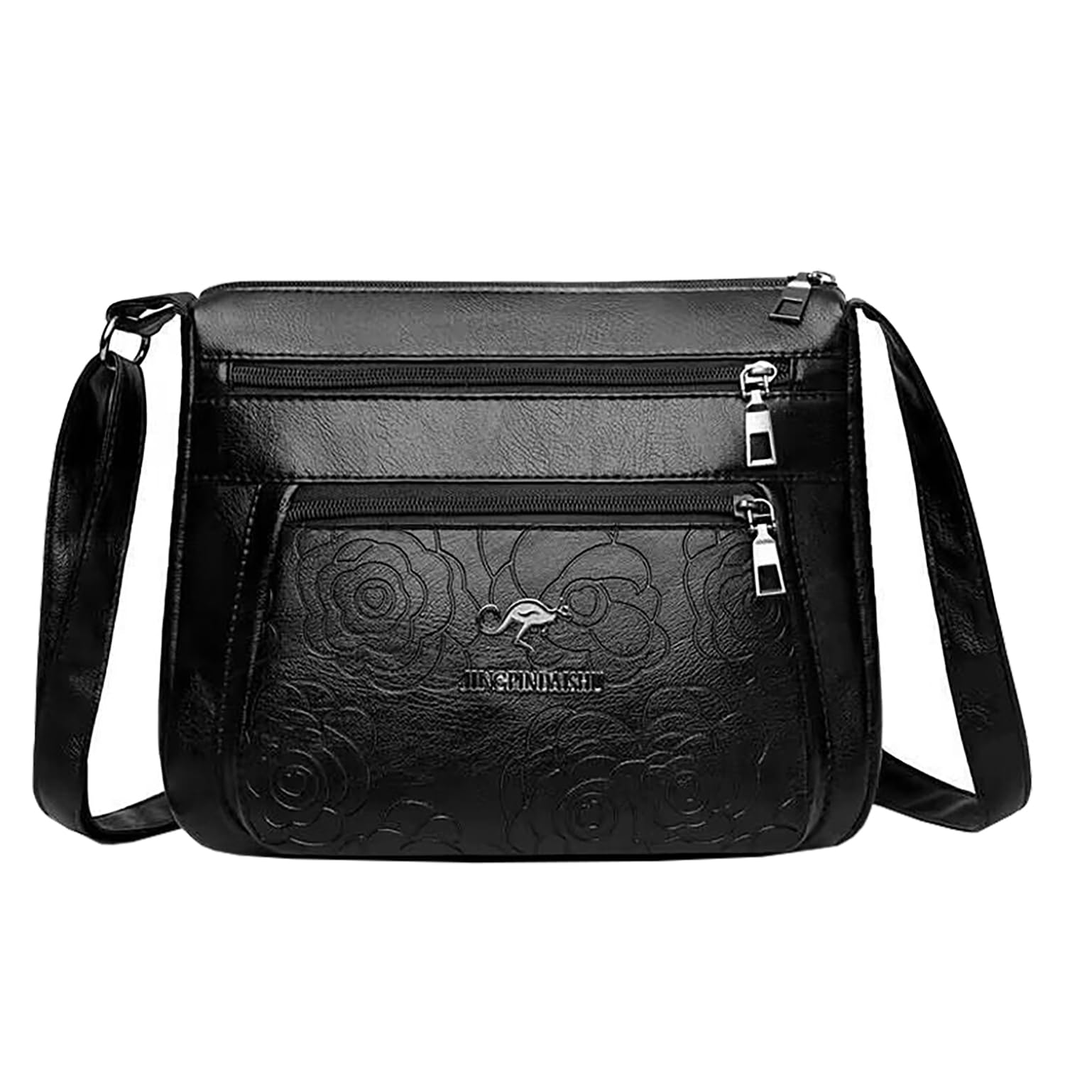 SYGA Leather Womens Shoulder Messenger Bag with Zipper Pockets (Black) (B0DCZ3TL8S) Amazon Price History, Amazon Price Tracker