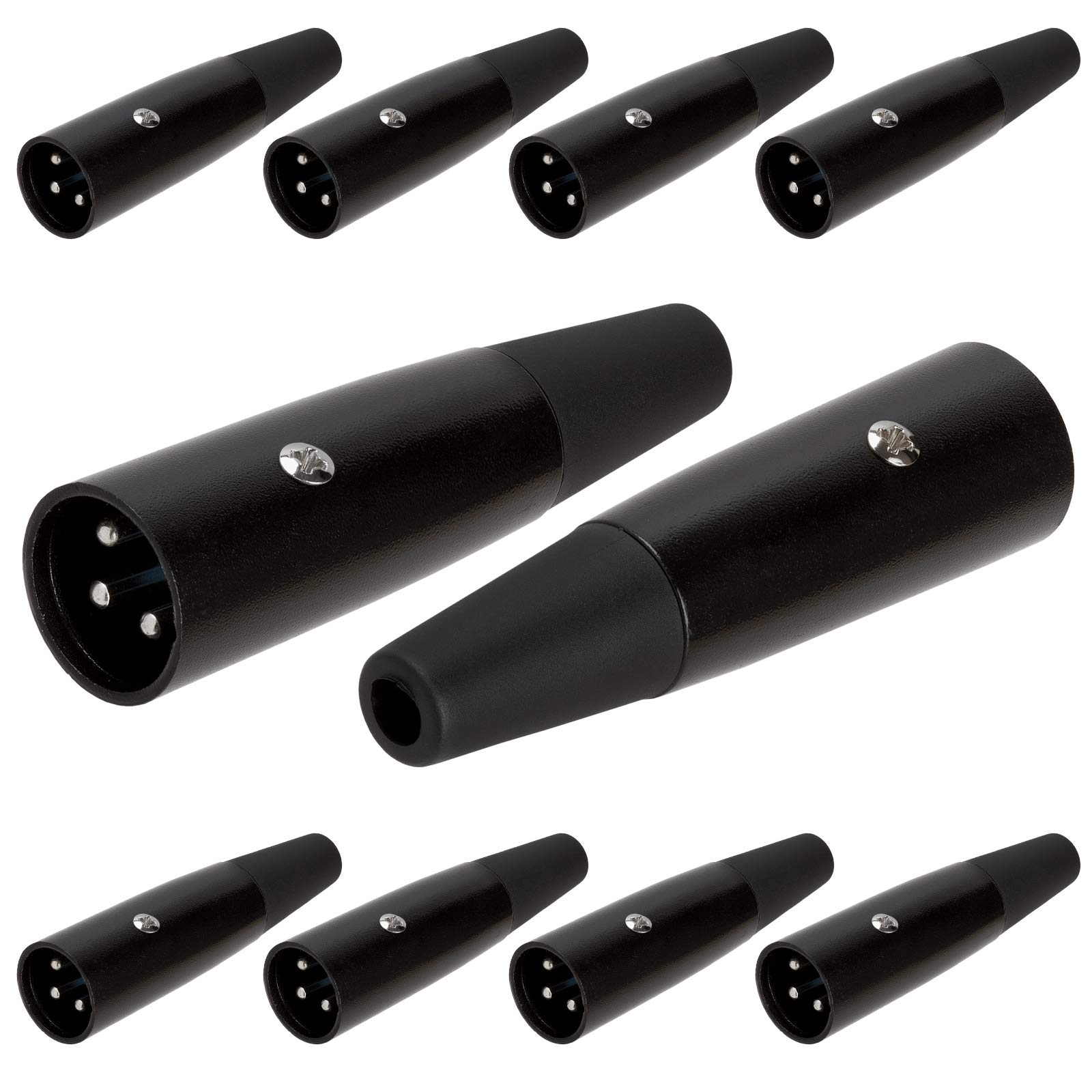 Cmple XLR kompakter 3-poliger Mikrofonstecker, Mikrofonanschluss, Mikrofon-Lautsprecher, Metall-Audiokabel für Headset, Verstärker, 10 Stück
