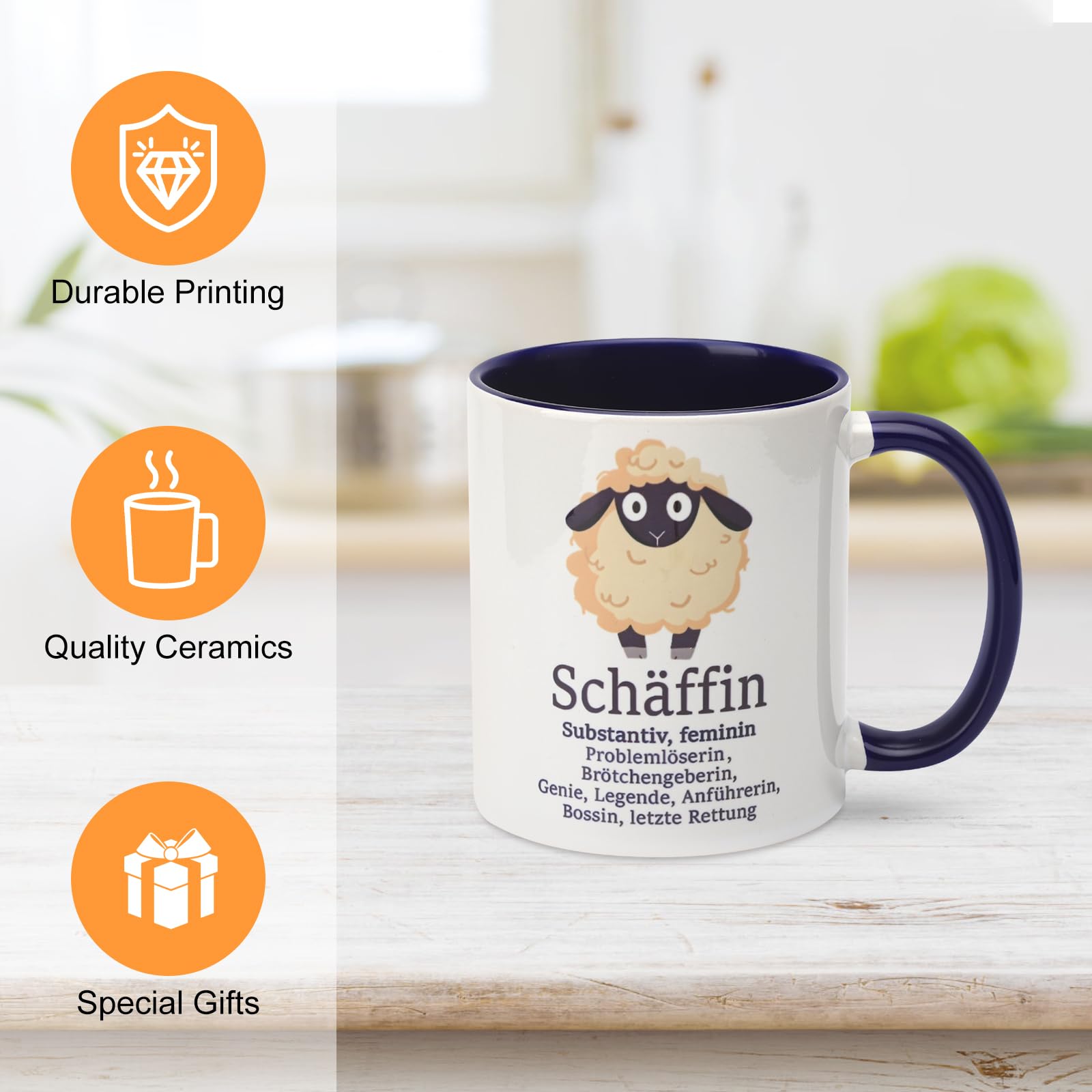 Chef Tasse „Beste Kollegin“ – 330 Ml Keramik, Lustiges Schaf-Design, Geschenk Für Vorgesetzte