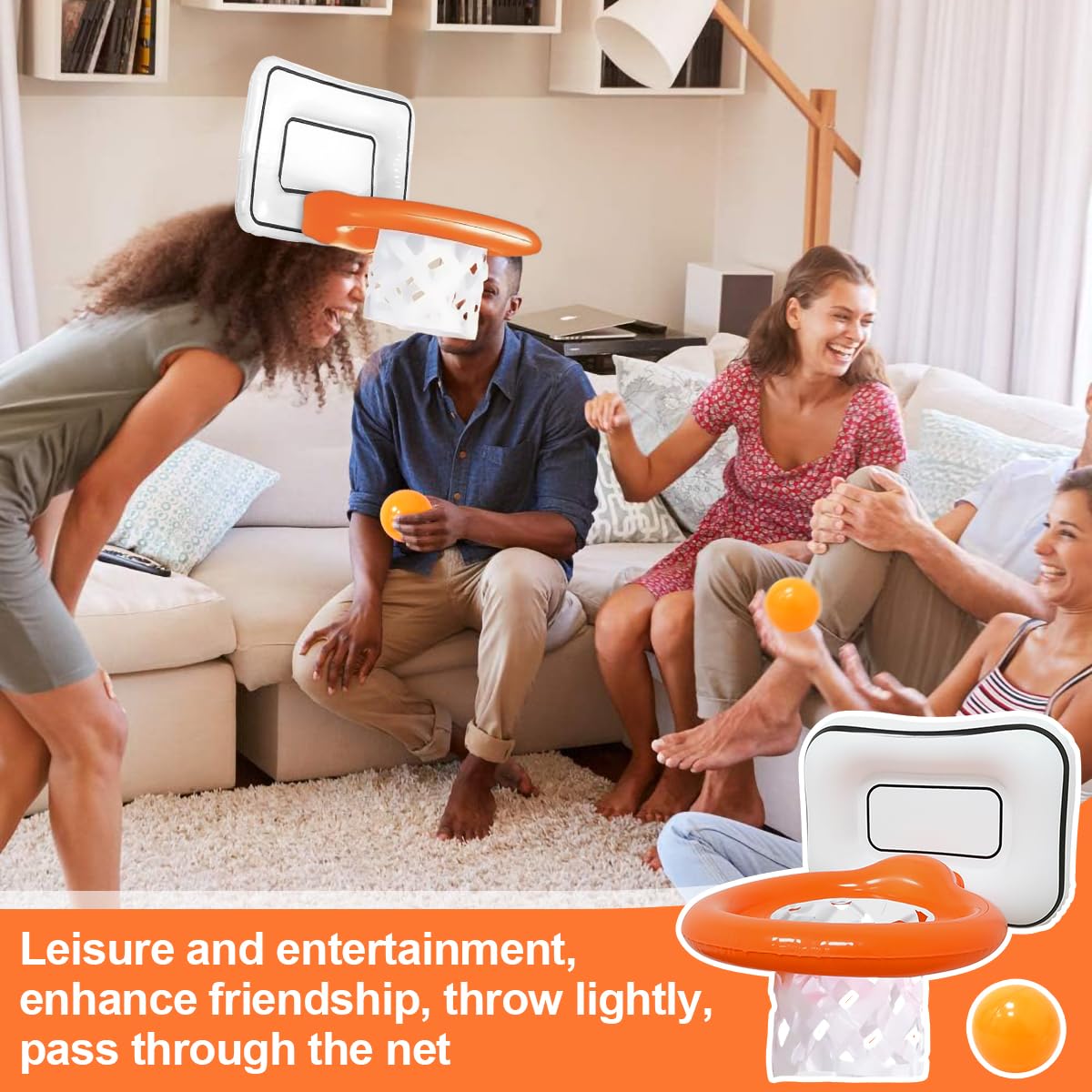 Aufblasbarer Kopf-Basketballkorb - Wurfspiel Für Partys & Karneval