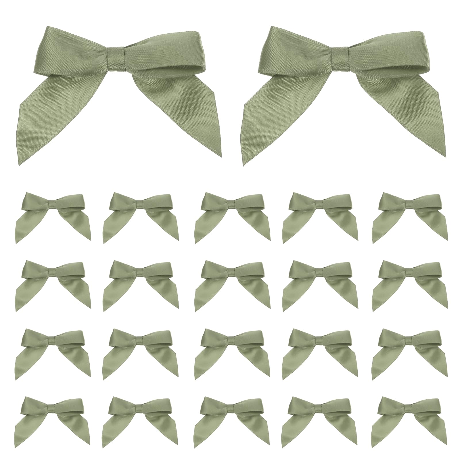 Mini nœuds en ruban satiné PATIKIL vert 5cm avec adhésif pour décoration lot de 50