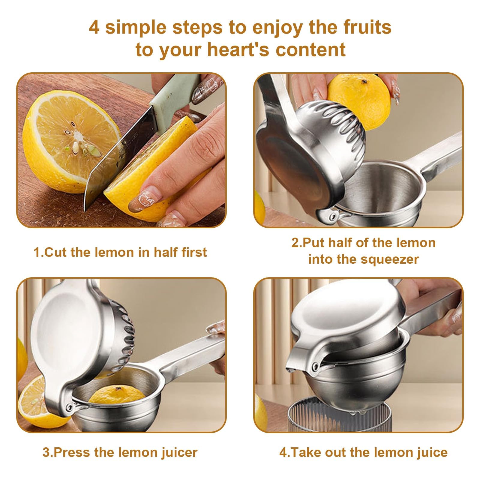 Prensa de limón, prensa de frutas, apta para todos los cítricos, para maximizar la frescura y el sabor, fácil de usar, apto para lavavajillas, para bar, cocina, restaurante (2)