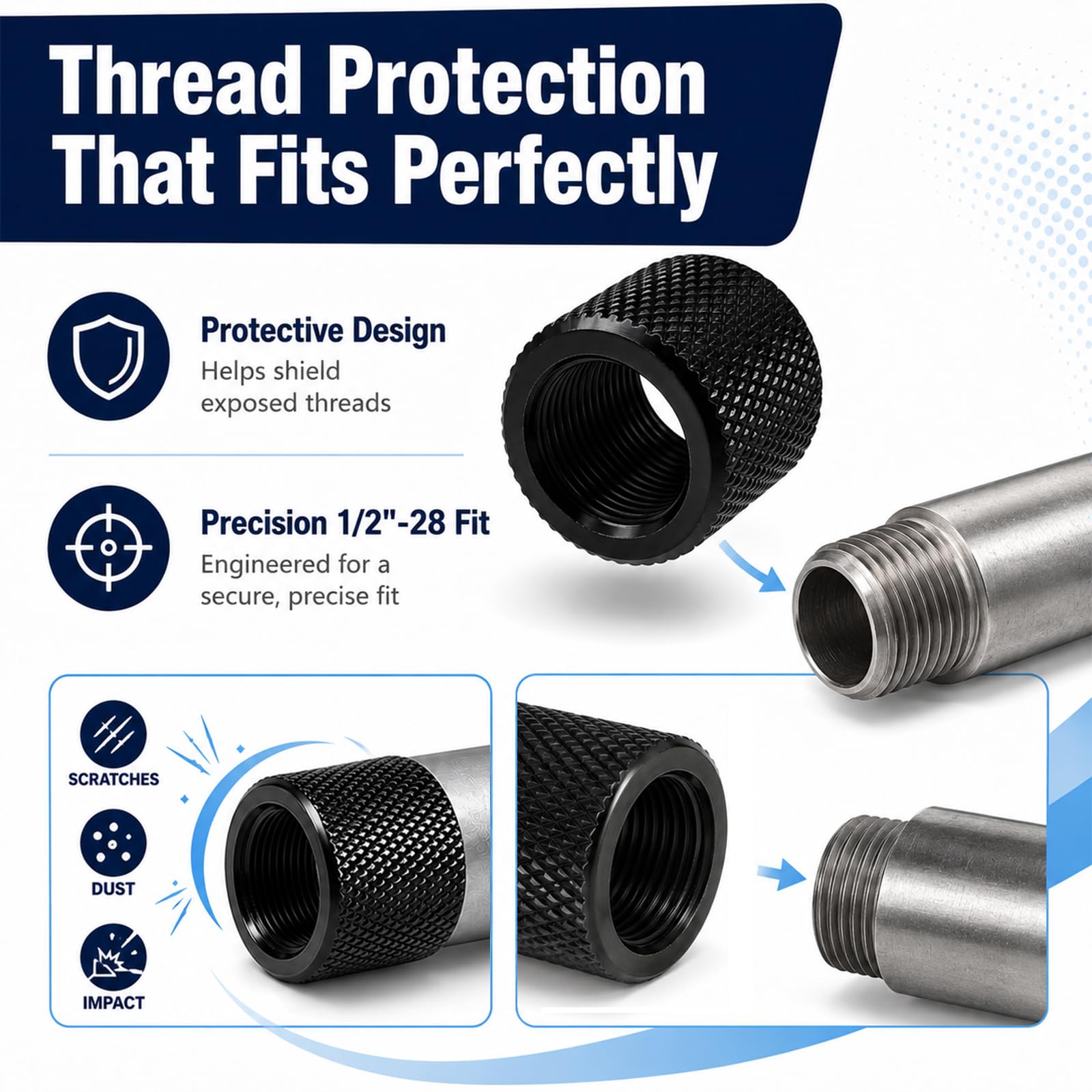 Thread Protectors for .22LR, .223, 5.56 - CNC Steel -3 Thread Protectors for .22LR, .223, 5.56 - CNC Steel -3