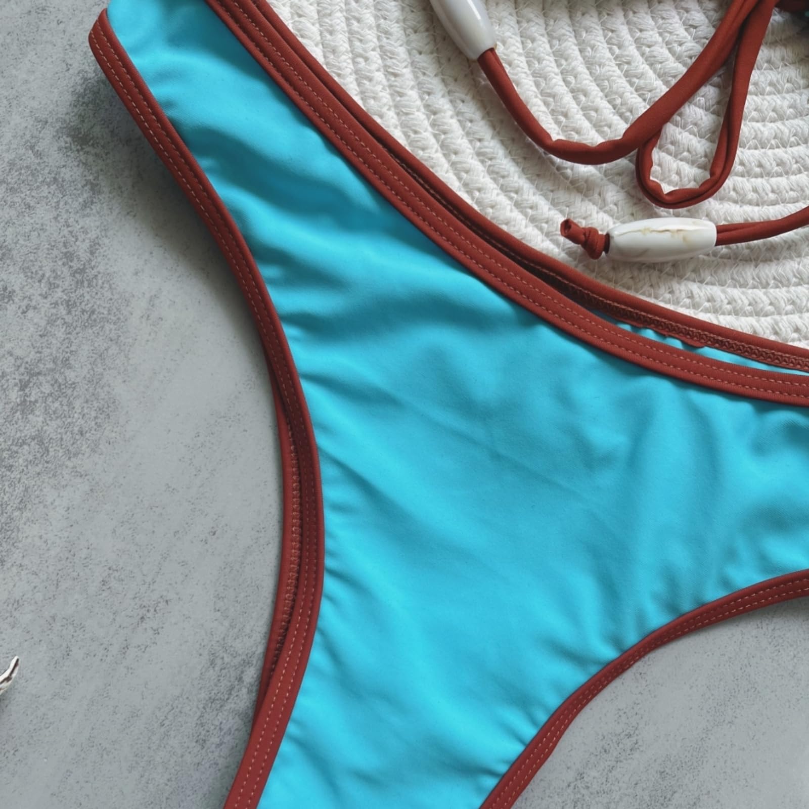 Bikini Donna Donne Bandeau Set Bow Dettaglio Due Pezzi Costume da Bagno Alto Taglio Bagno-lz01-l