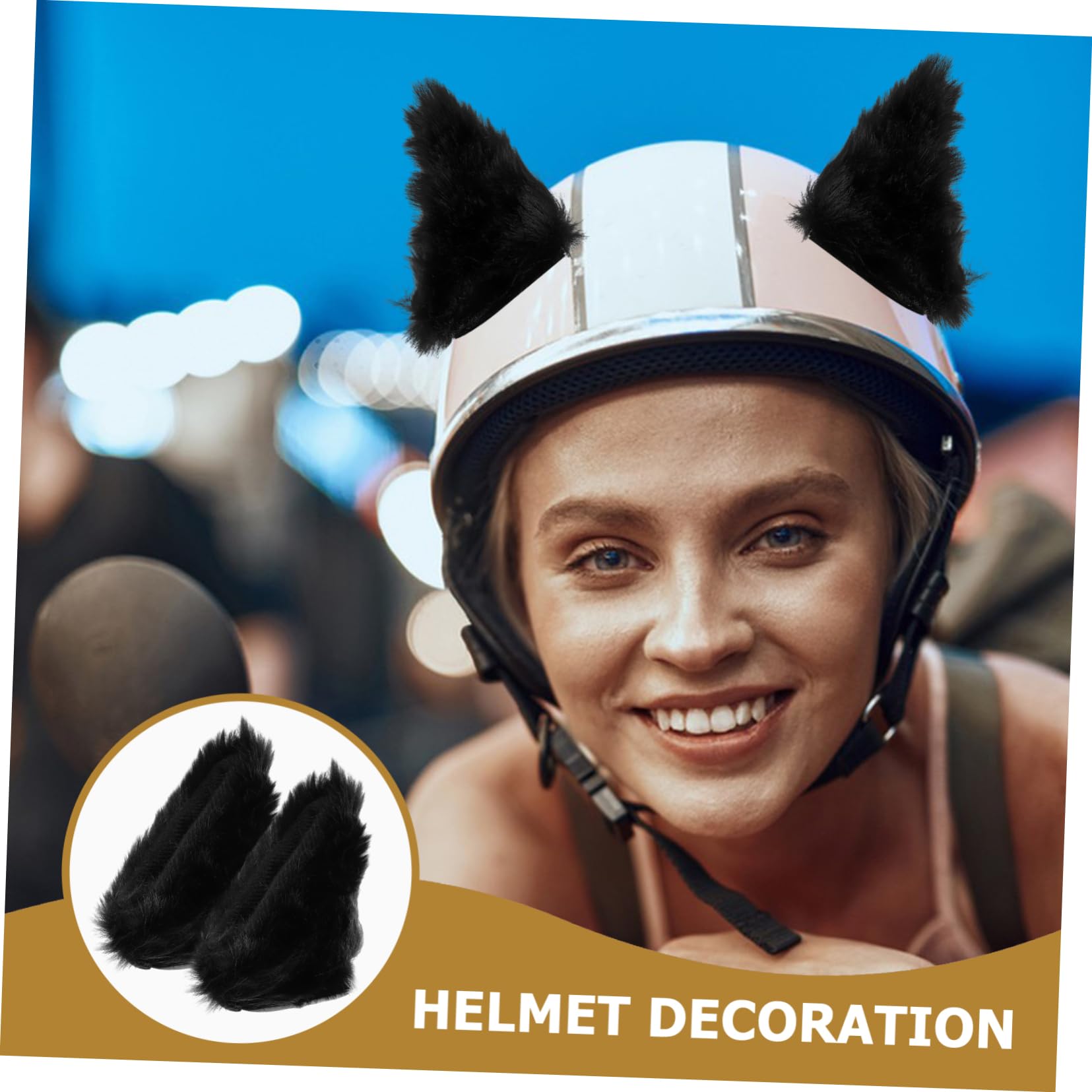 Abaodam 4pairs Cat Ear Decoration Lightweight Sticker for Motorcycle Electric Installation Unique -catching Cat Ears Base