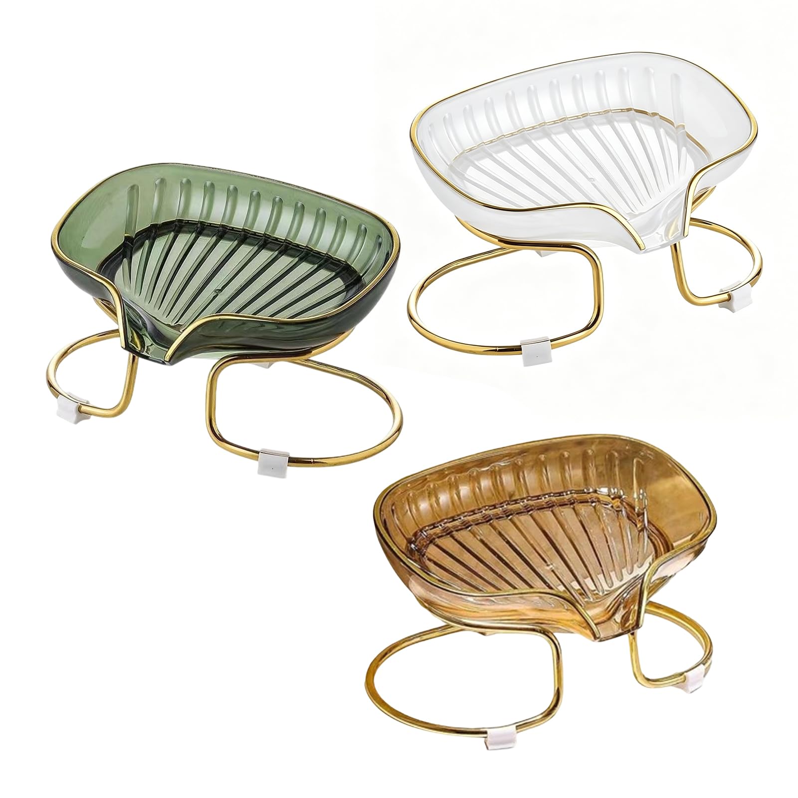 3Pack Auto Draining Soap Dishes with Automatic Drainages Hole Bathroom Soap Storage Rack for Bathroom and Kitchen Multipurpose Dishes