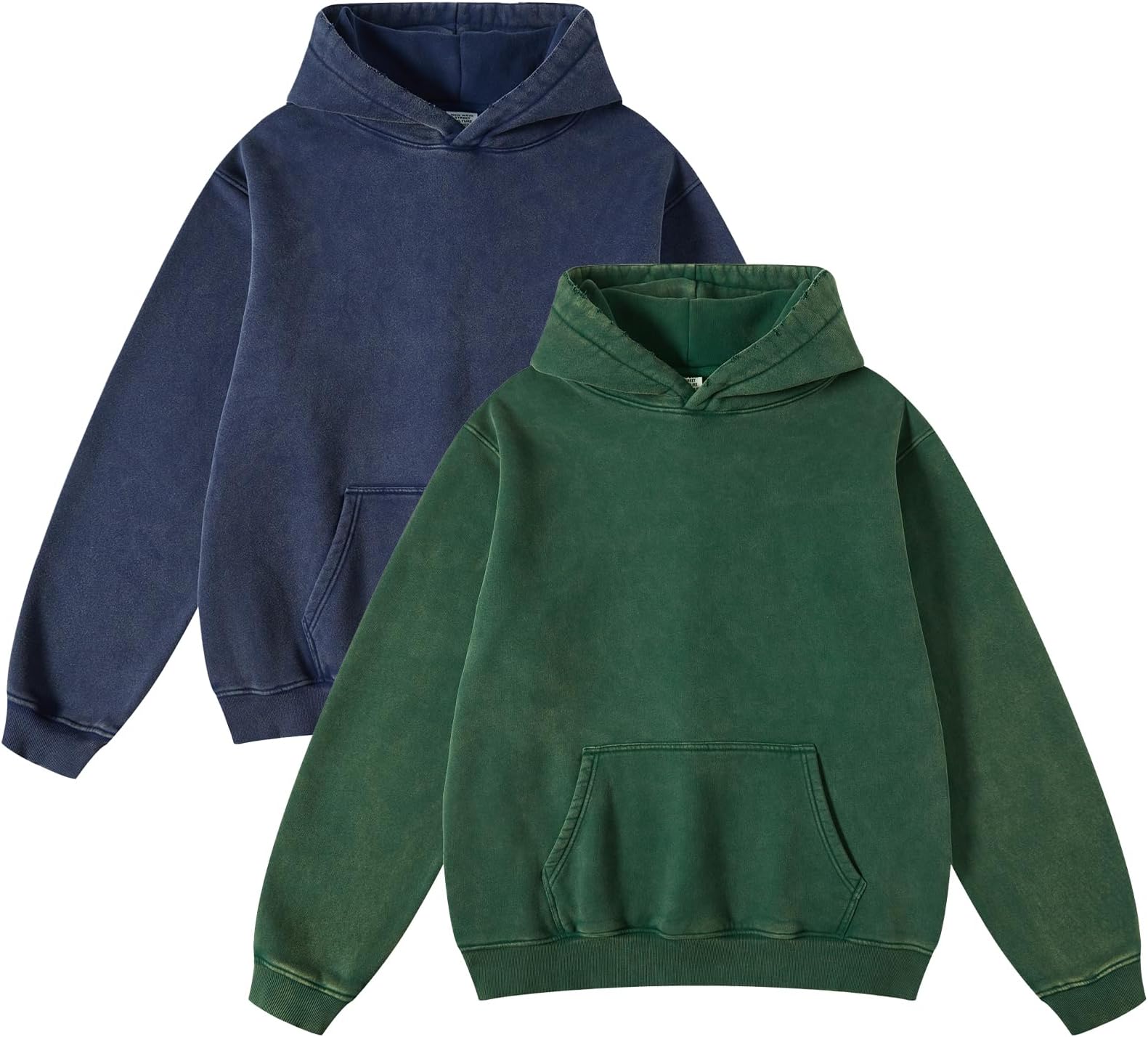 FAIABLEMens Hoodies Pullover Oversized Hoodie Wash Fleece Cotton Hooded Sweatshirt Vintage Heavyweight Hoodies for Men Couples Winter Autumn Workout College Streetwear 2PC