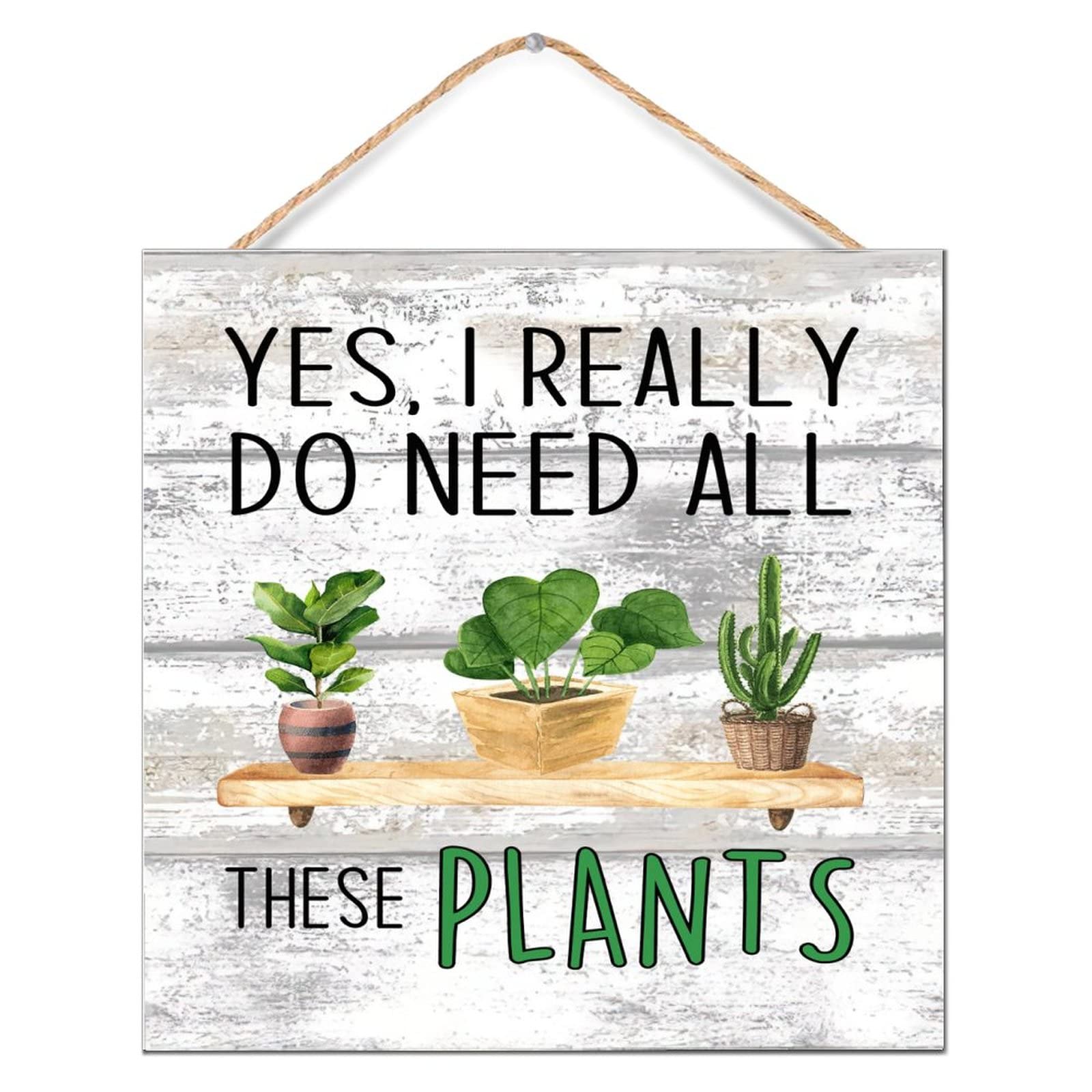 Panneau plantes décoration porche et salle de bain en bois style ferme 30cm