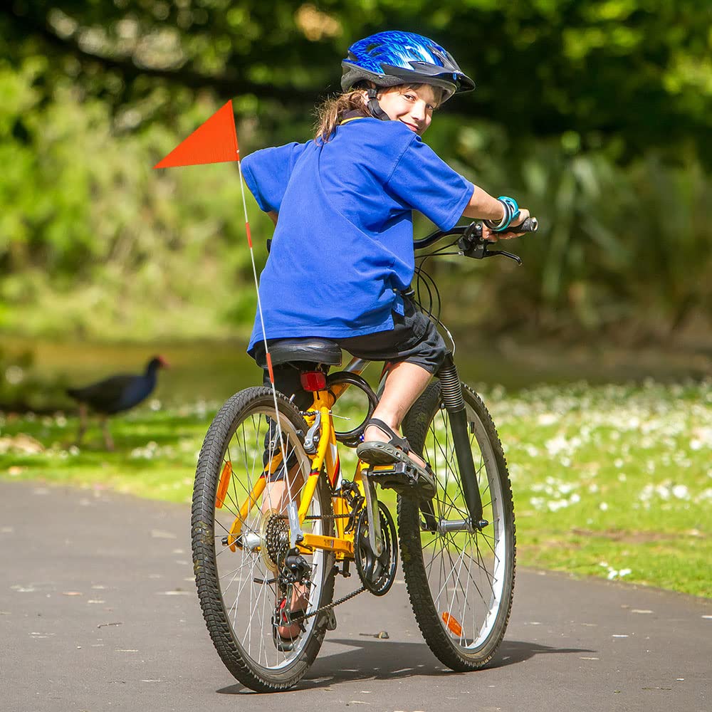 Gagliardetto per Bicicletta, 2 Pezzi Bandiera per Bicicletta 180 Cm Gagliardetto Per Bicicletta Regolabile, Gagliardetto Riflettente per Bicicletta Adatto Alle Biciclette per Bambini (Arancione