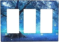 Vista 46 de Interruptor de Luz Cove Silla de Playa Paisaje Marino Océano Azul Placa de Pared de 3 Posiciones Placa de Interruptor de Luz Triple Palanca Costera