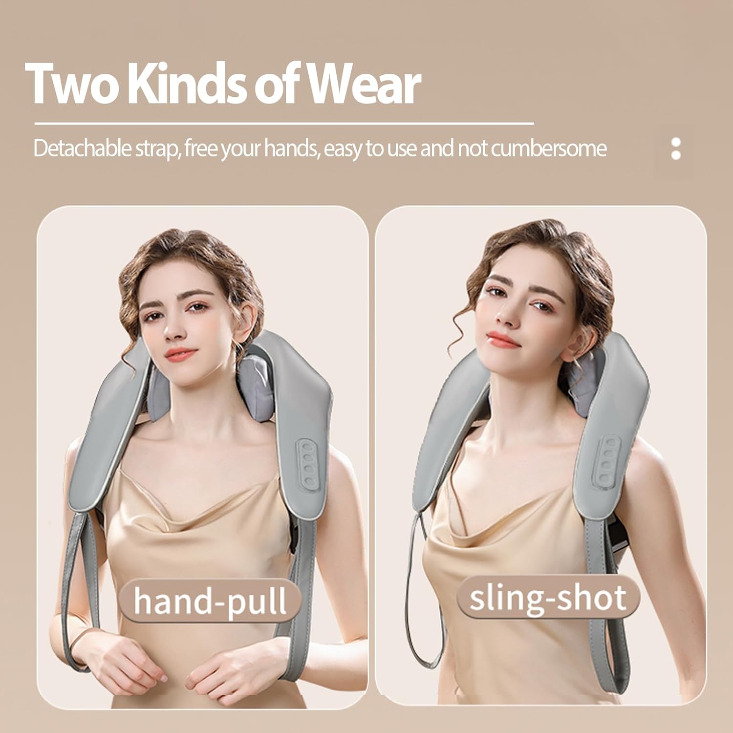 DANLIKT Masseur Cou Épaules 5D Rechargeable avec Chaleur 42 °C, 6 Têtes, Silencieux <45 dB, Massage Complet du Corps - Image détaillée