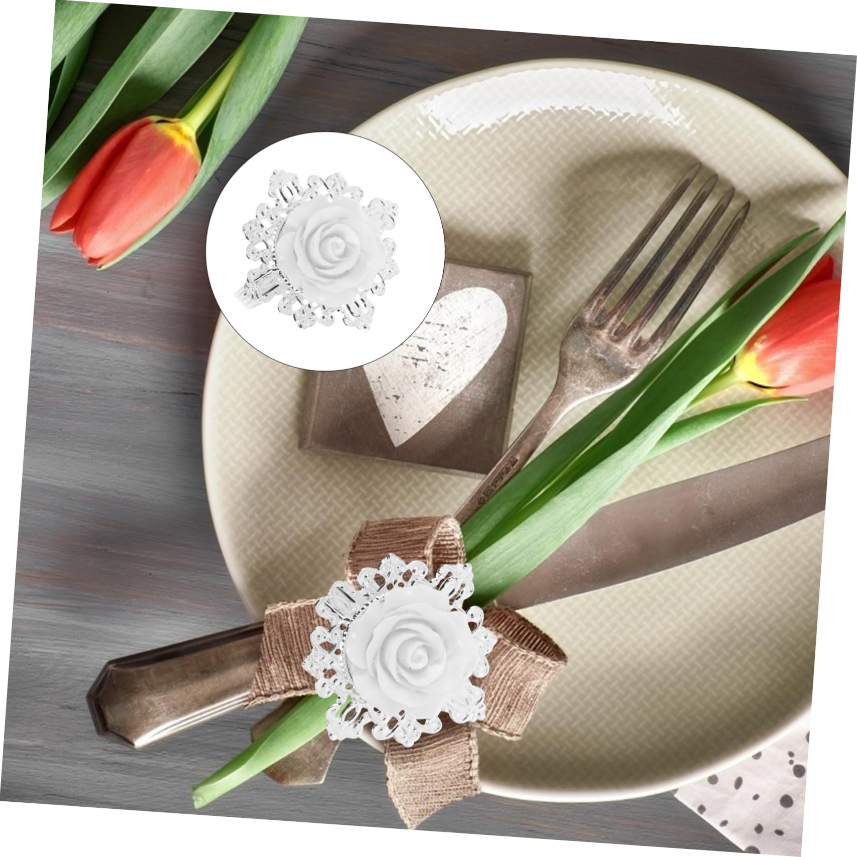 POPETPOP 24stücke Weiß Napkin Ringe Aus Zinklegierung Kreative Serviettenhalter Für Hochzeiten Feste Dinnerpartys Und Mehr