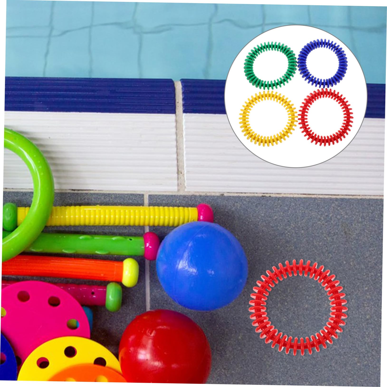 Toyvian 4 Pièces Jeux de Plongée pour Garçon Fille Anneaux de Natation Bouées Anneaux de Jet Entraînement sous-Marin Bouées de Natation