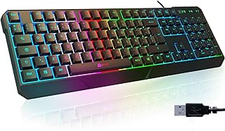 KLIM Chroma Gaming Keyboard Wired USB - New 2023 - DE QWERTZ Layout - Durable Ergonomic Waterproof Silent Keyboard - 2 ms Response Time - Backlit Keyboard for PC Mac PS4 PS5
