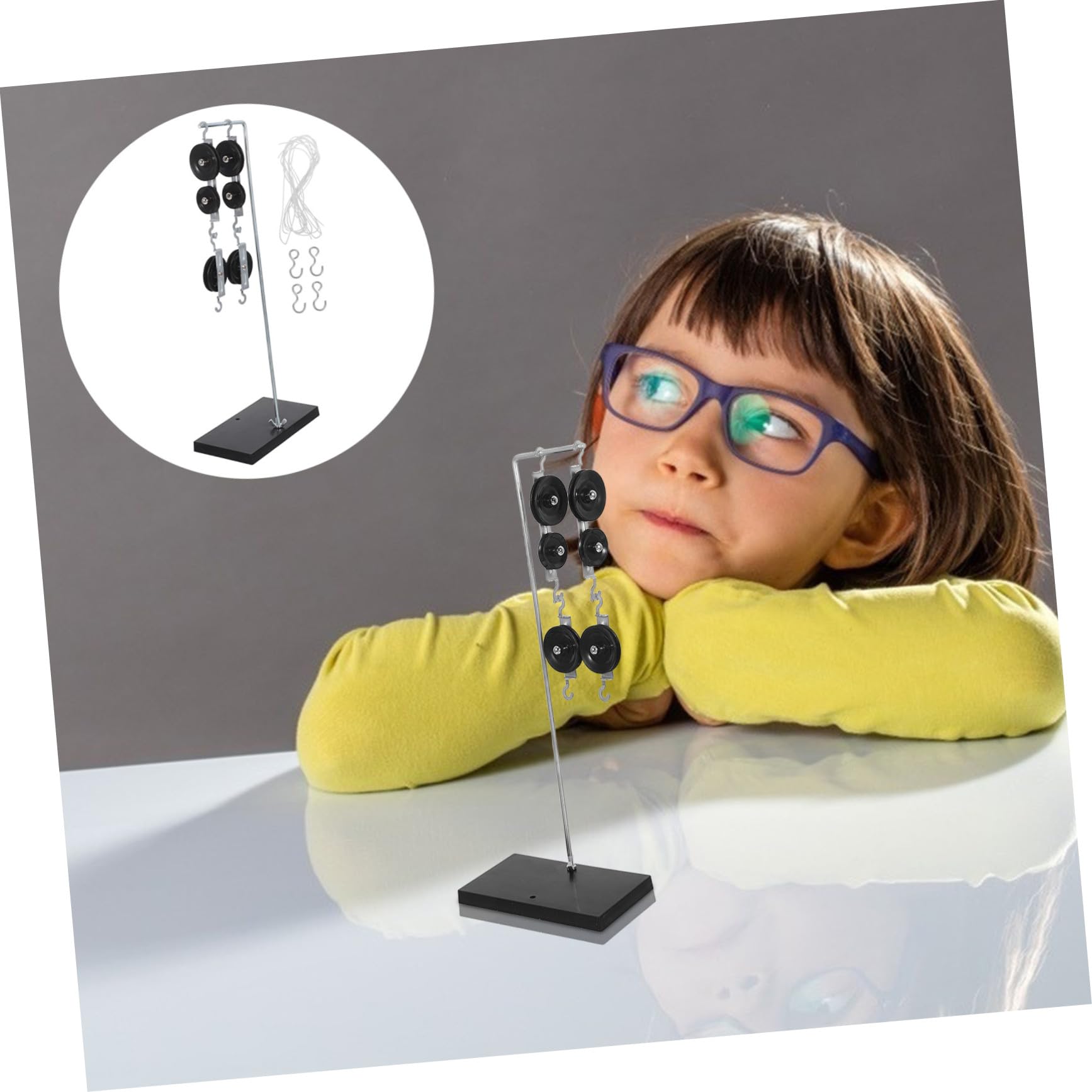 PRETYZOOM 4 Juegos Kit de Experimentos con Poleas para Física Sistema de Poleas Doble y Simple con Base Galvanizada Equipo Educativo para Laboratorios Escolares y Análisis de Fuerzas