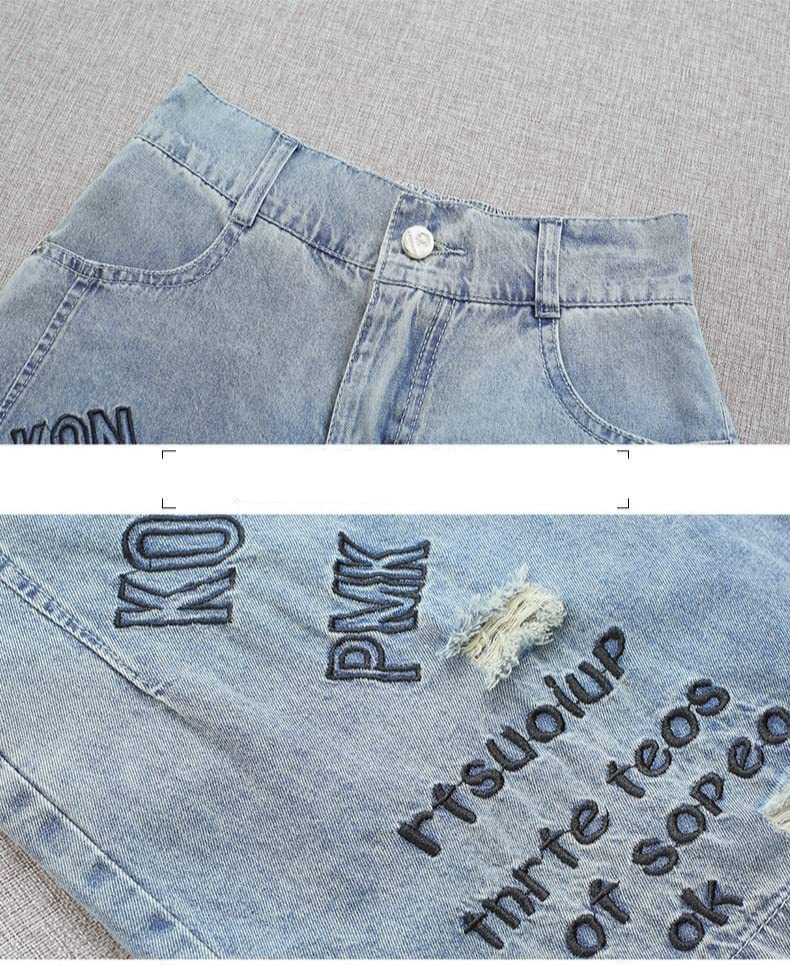 Short Femmes Hautes Taille Pantalon De Jambe Large Lettre De Mode De La Lettre De Mode