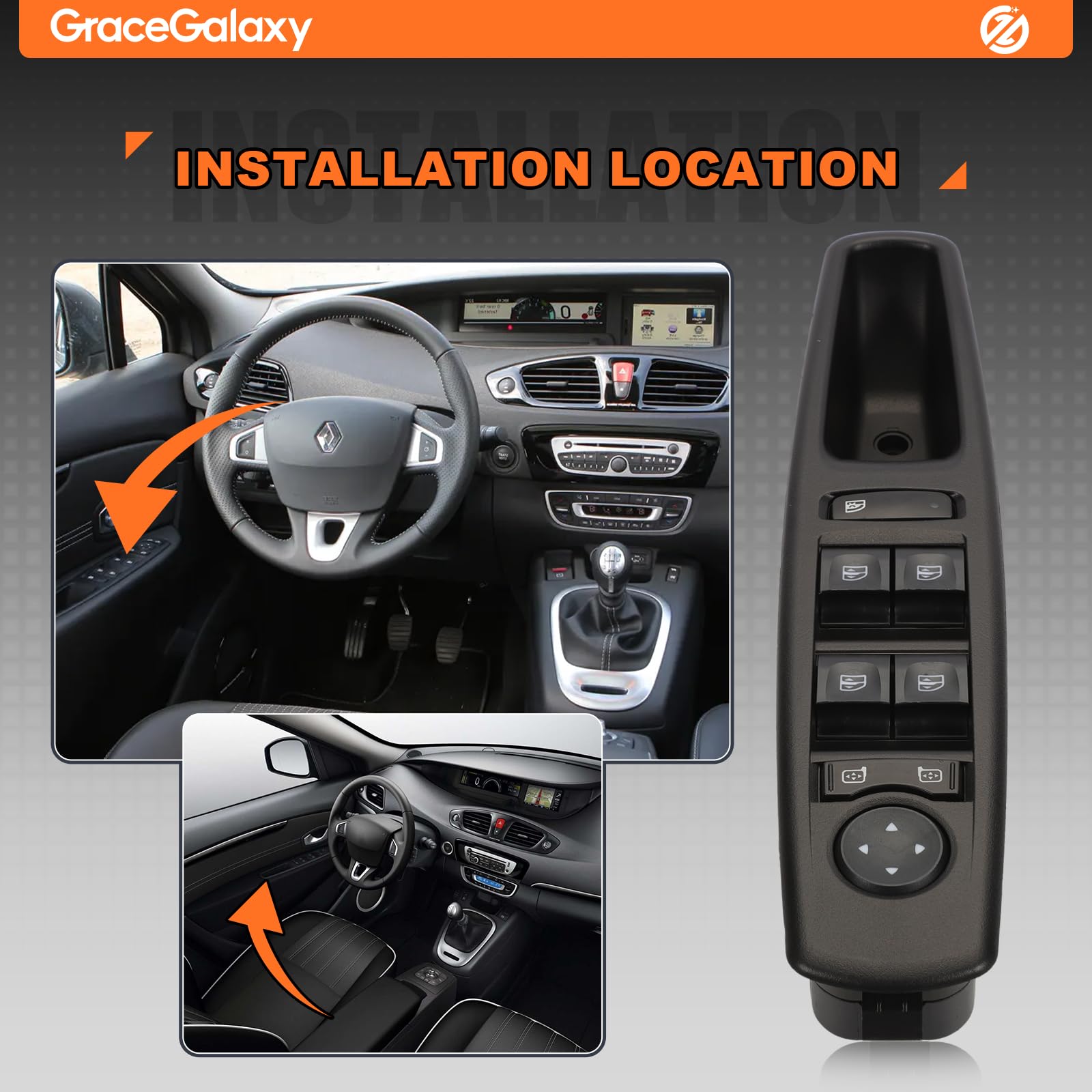 Interruttore Alzacristalli per Scenic, Megane, Laguna MK3, Fluence (2009-2016) 809610016R Interruttore di Comando Alzacristallo