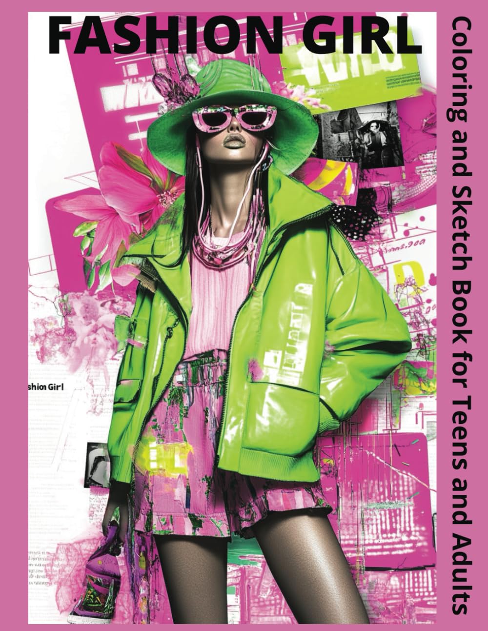 Fashion Girl Coloring and Sketch Book for Teens and Adults: Fashion Figure Templates, Fashion Technical Mockups and Illustrations, Fashion Activity Book