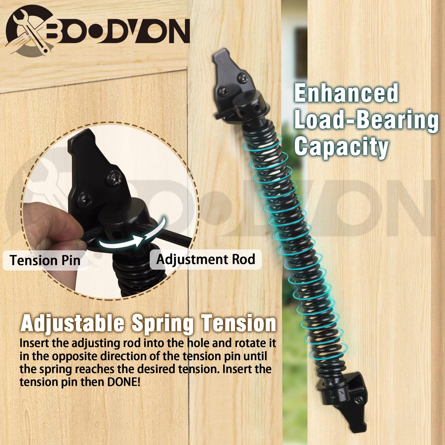 Gate Cloding Spring Heavy Duty Gate Closer BOODVON 14