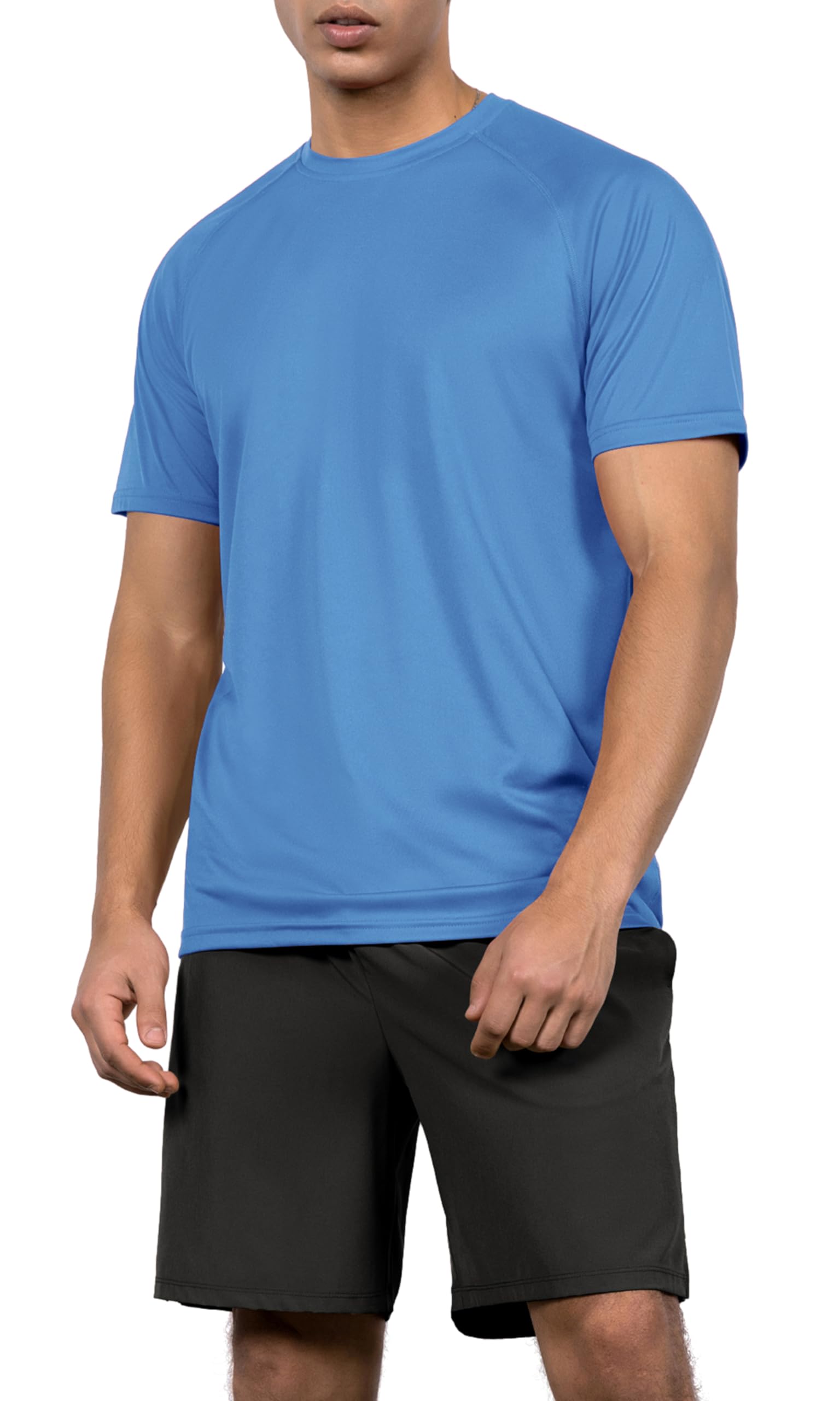 ODODOS Men's Quick Dry Short Sleeve Shirts UPF 50+ Sun Protection SPF Athletic Tops Workout T-Shirts