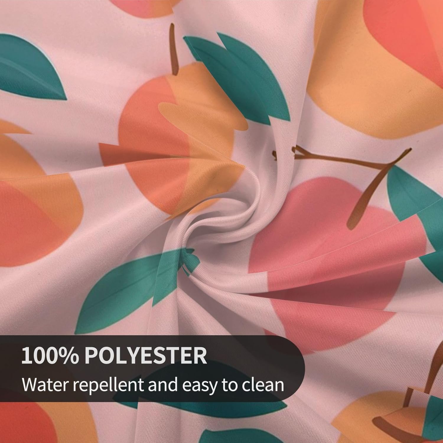 Pink Peach Pattern Seamless Pattern Print Wrinkle Free Dining Table Cover for Birthday Party Farmhouse Tablecloths Up to 60 x 60 Inches