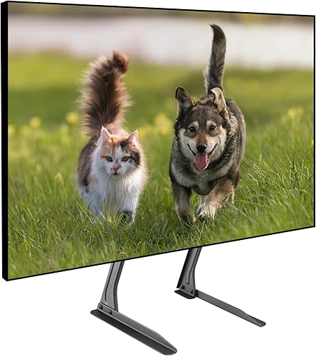 ProMounts Soporte universal fijo para TV de mesa, soporte ajustable resistente para pantallas de TV planas y curvas de plasma LED LCD OLED de 13 a