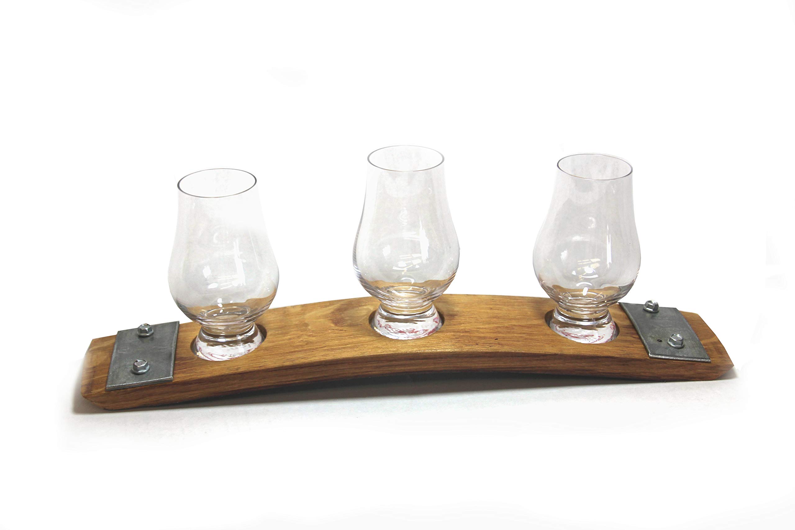 The Original Premiun Barrel Stave Whiskey Flight, Scotch Flight, Bourbon Flight, 3 Crystal Glass Flight