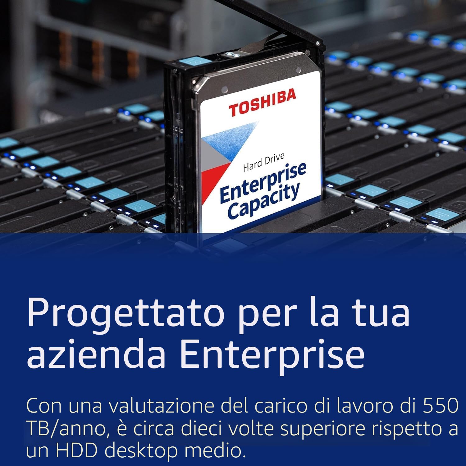 Toshiba Serie MG 16TB Hard Disk Server Interno MG08ACA16TE, 8,9 cm (3,5 pollici) HDD SATA 6 GB/s 7200RPM 512MB Cache 24/7