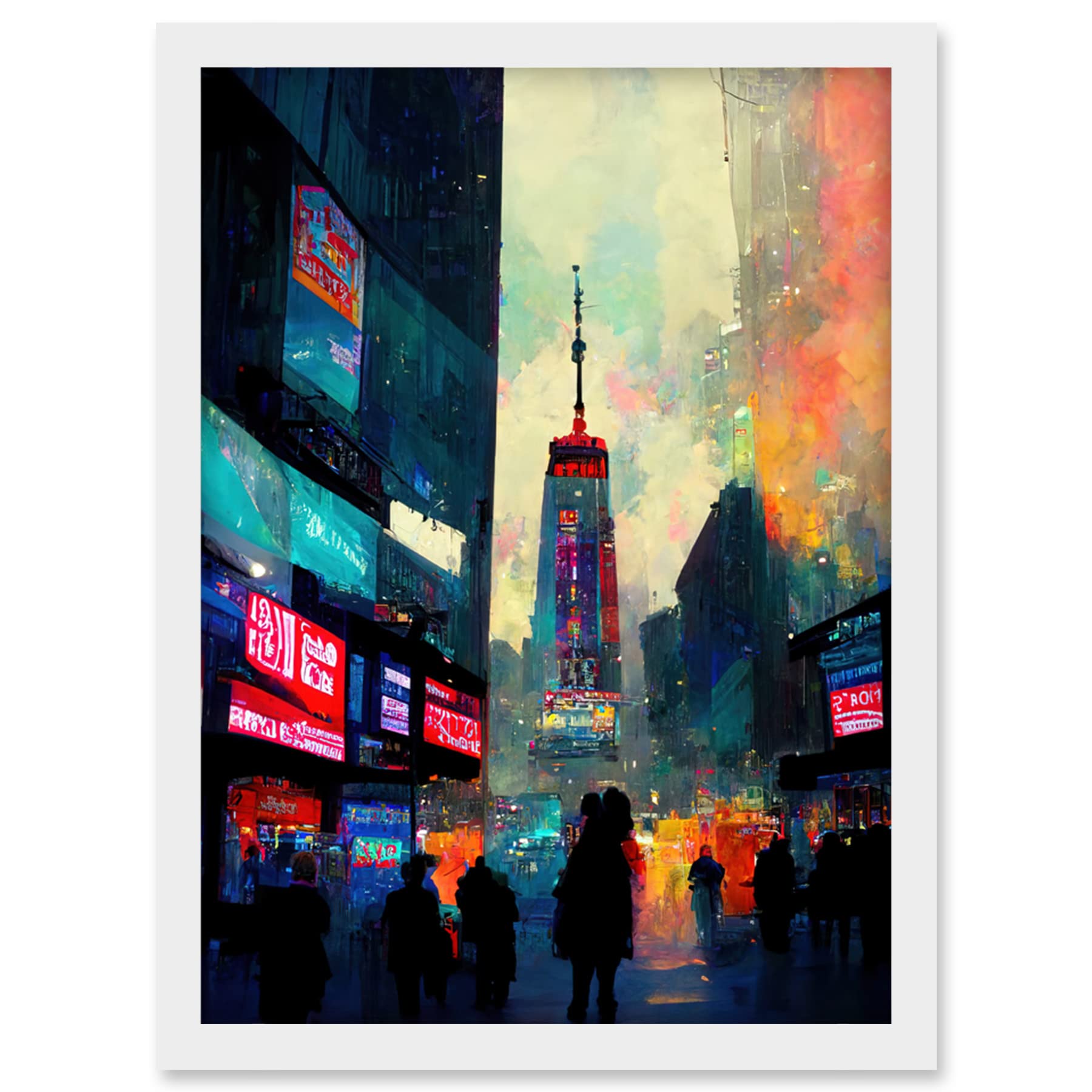 Doppelganger33 LTD Times Square New York Neon Street Artwork Framed Wall Art Print A4