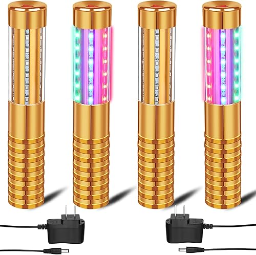 4 piezas LED estroboscópicas de servicio de botellas LED metálicas de servicio de botellas, luz de mano para discotecas, bodas, fiestas,