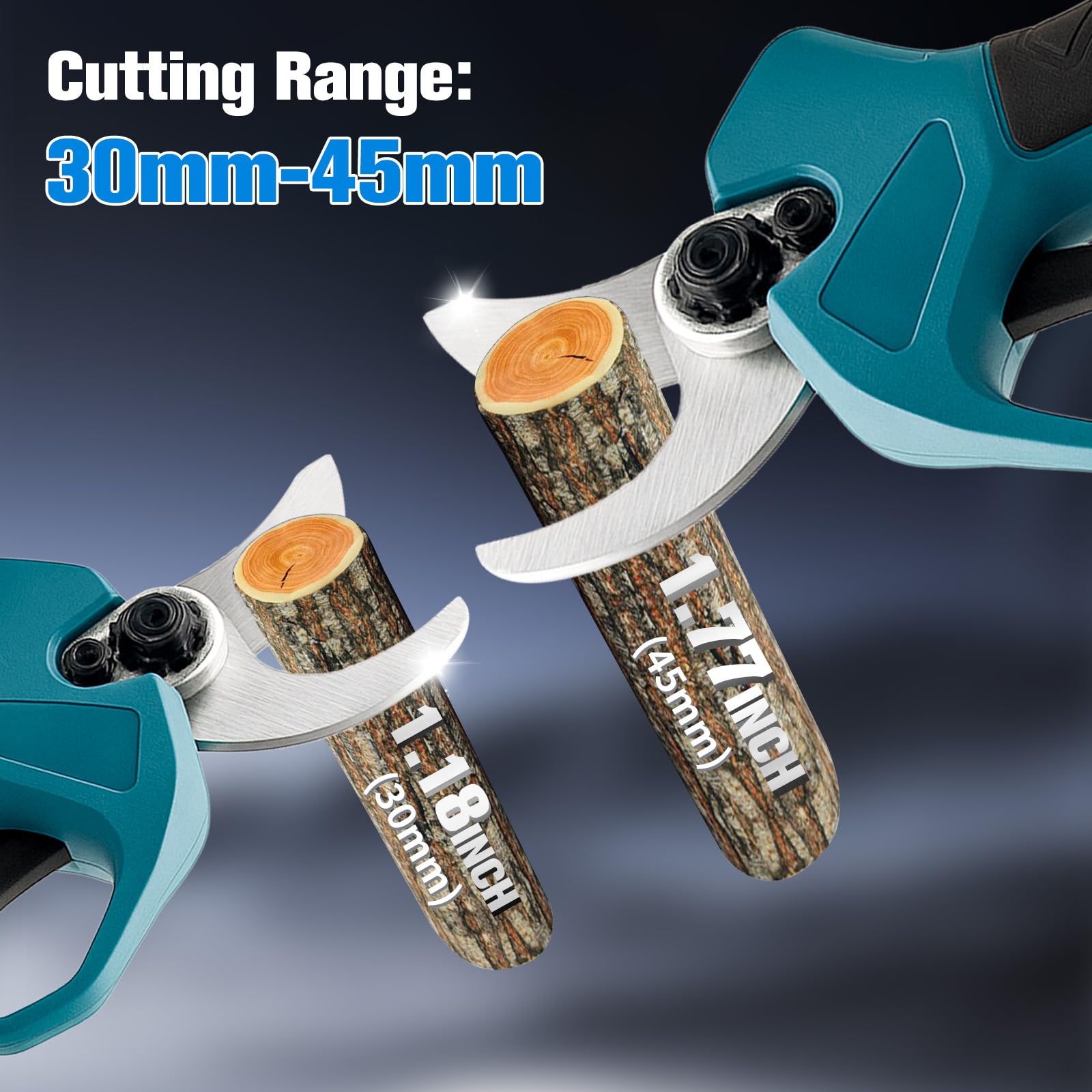 Sécateur électrique sans fil 45 mm pour Makita 18 V – Sécateur professionnel avec affichage LCD, moteur sans balais, scie à élaguer électrique pour branches, arbustes et troncs (sans batterie)