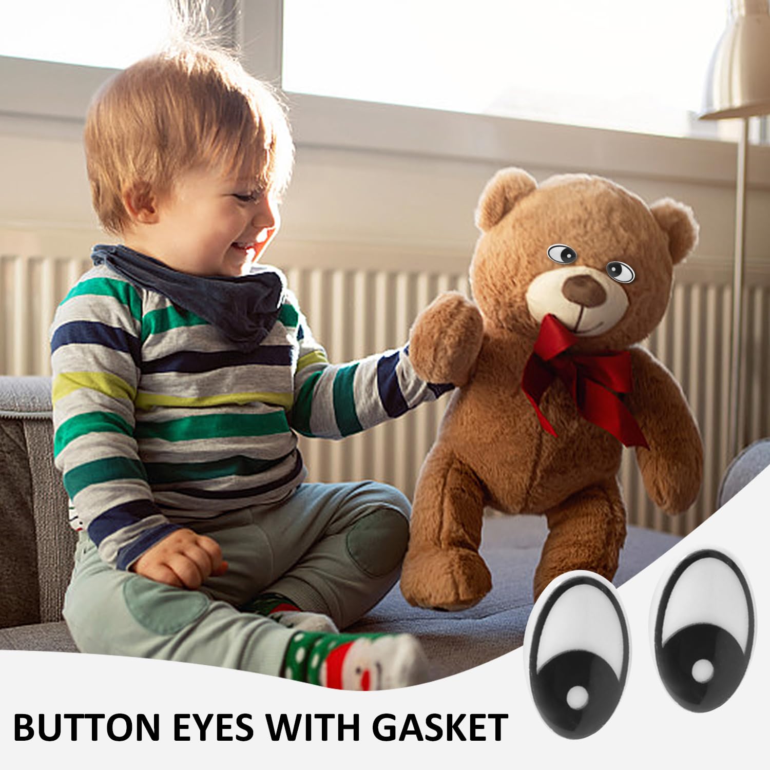 Occhi Per Peluche E Bambole - Set 110 Pezzi, Con Ciglia E Rondelle, Per Fai Da Te - Foto 3