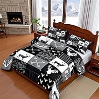 Vista 55 de Juego de edredón Deer Bear para niños tamaño completo, juego de ropa de cama rústica de aventura de caza para decoración de habitación de niños