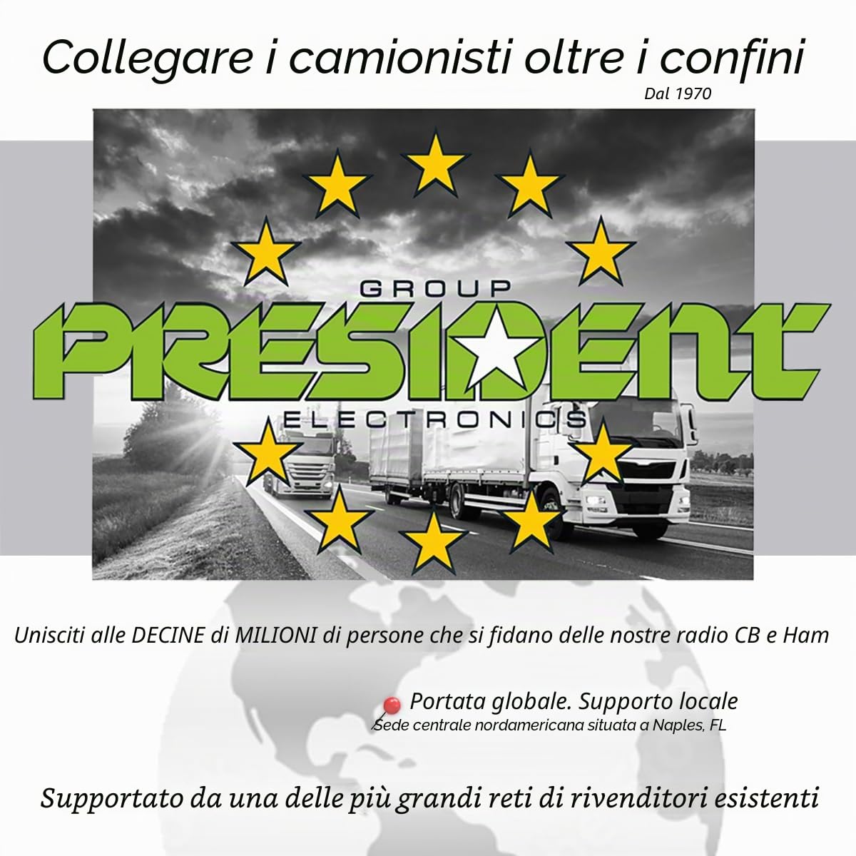 President George FCC AM/FM/SSB CB Radio, CTCSS/DCS, ampio display LCD a 7 colori, canale meteo/allarme, ASC, VOX, salto scansione, porta USB, NRC, SWR automatico, PA, SWR e protezione di tensione