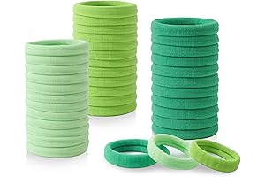 100Pcs Green Hair Tie for Thick Hairs