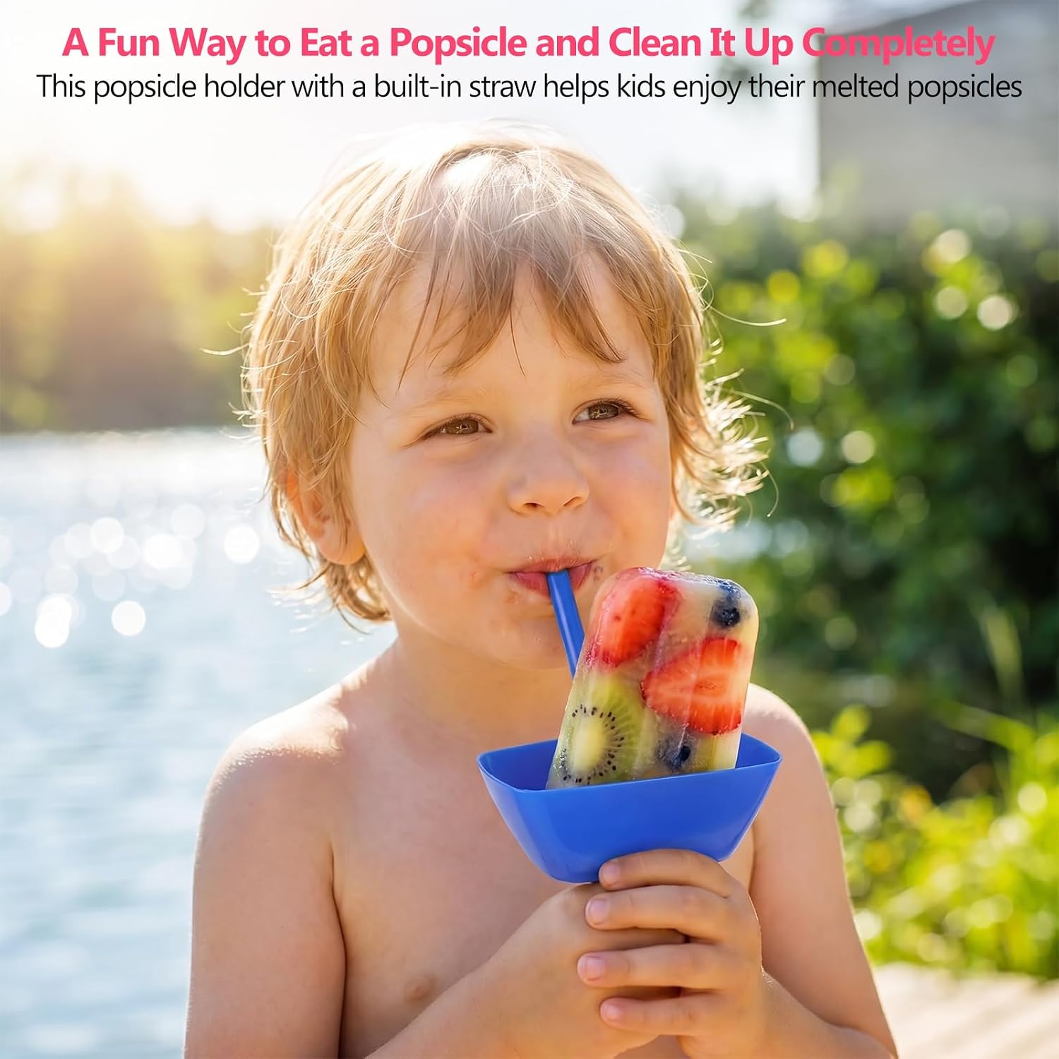 4 Pcs Popsicle Holders, Ice Pop Holders Silicone (Red, Yellow, Blue, Green)