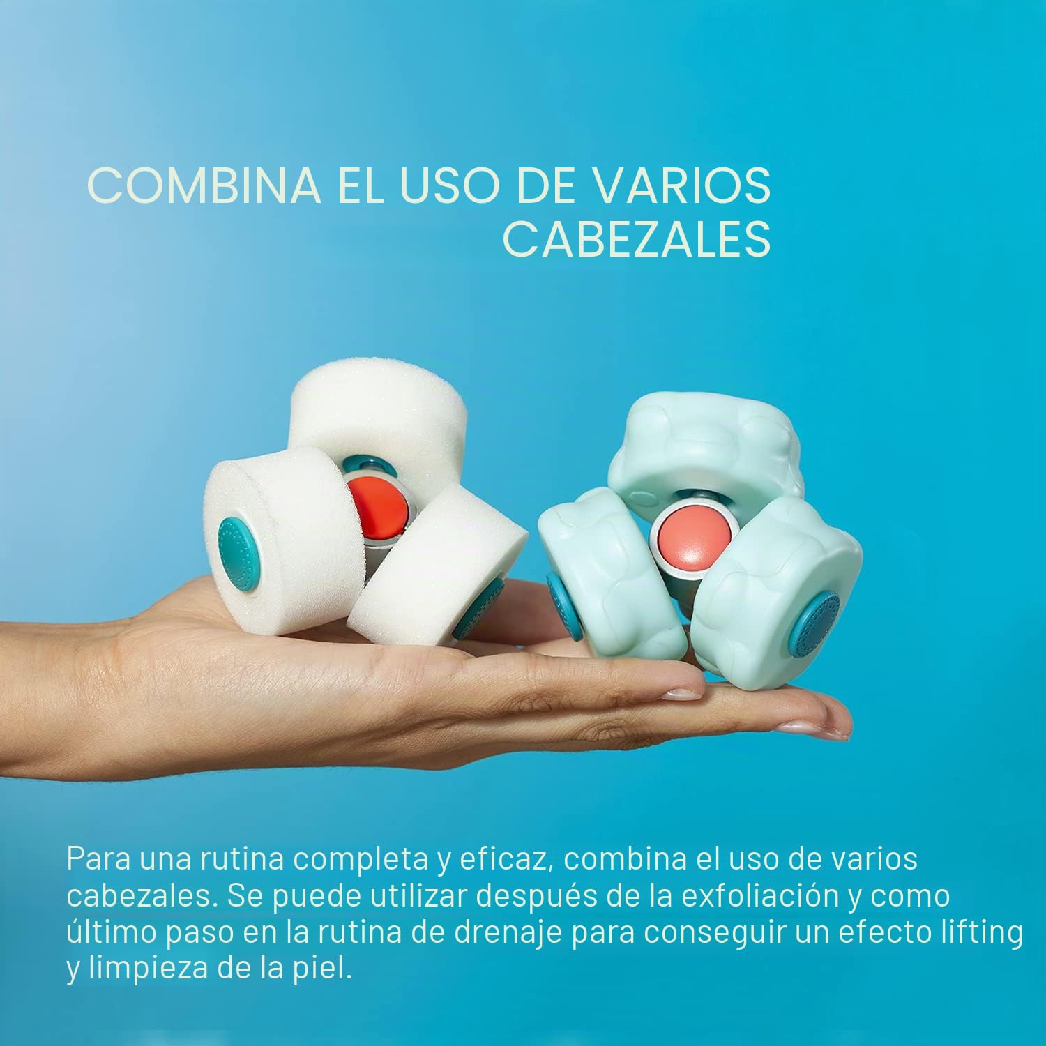 Glo Cabezal Soft-Massage para el Masajeador Glo910+ | Cabezal Suave de Esponja | Esponja Exfoliante para Masaje Corporal | Masaje Suave para Zonas Delicadas y Piel Sensible