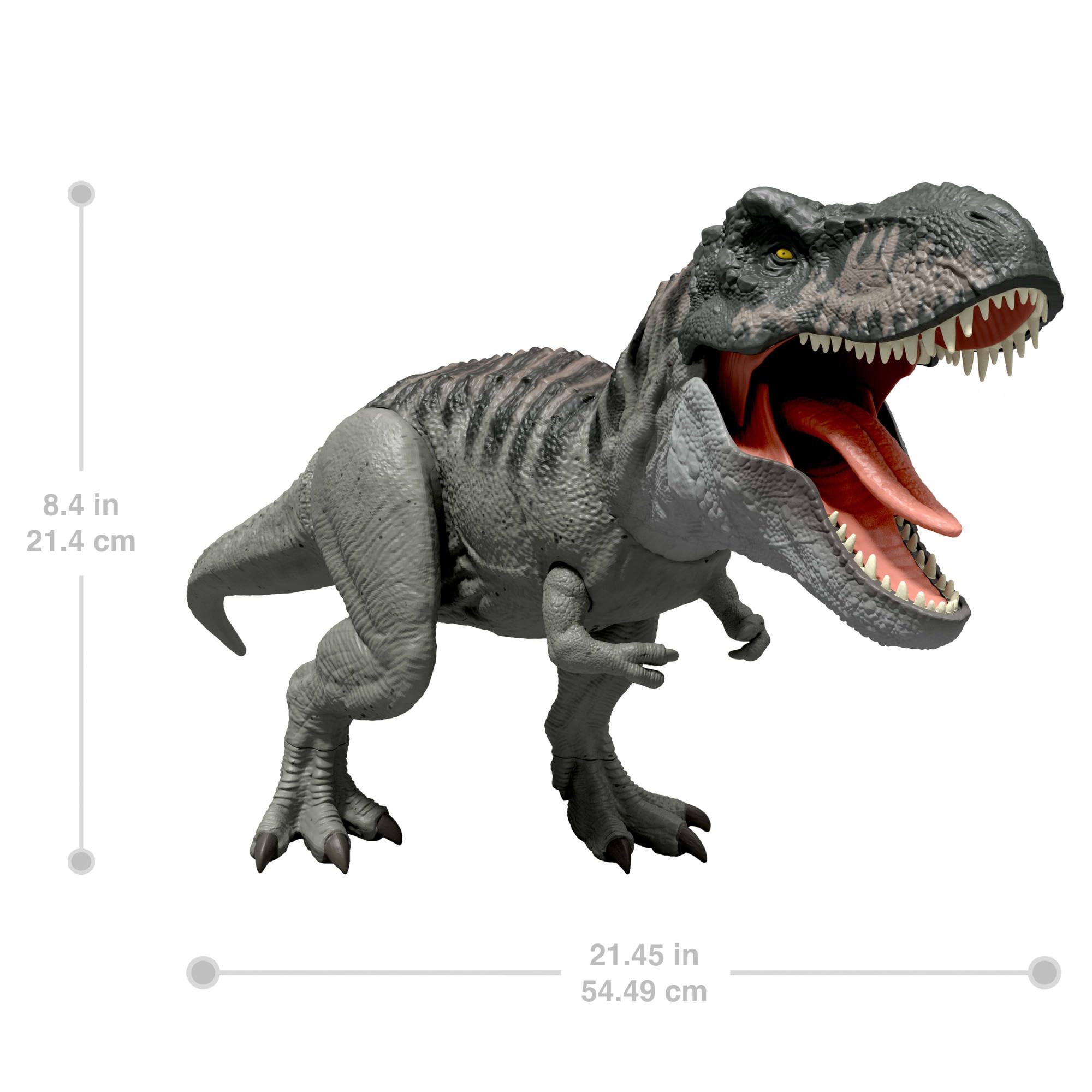 Mattel Jurassic World: Die Wiedergeburt Power-Fresser Tyrannosaurus Rex Dinosaurierfigur – mit zungenaktivierter Beiß-Attacke, Licht & Sound, digitalem Spielspaß, JGB50