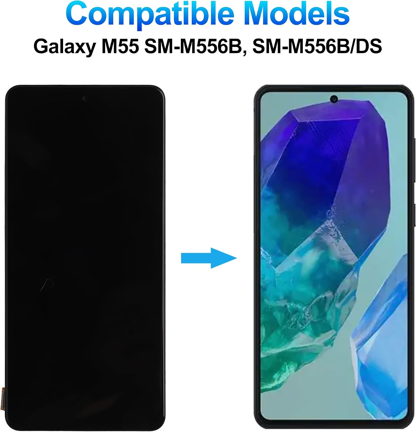 Duotipa 6.7" OLED Screen Compatible with Samsung Galaxy M55 SM-M556B LCD Display Touchscreen Digitizer Assembly with Repair Tools Kit,Support Fingerprint Function