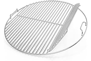 Hinged 22 Inch Weber Grill Cooking Grate in Stainless Steel