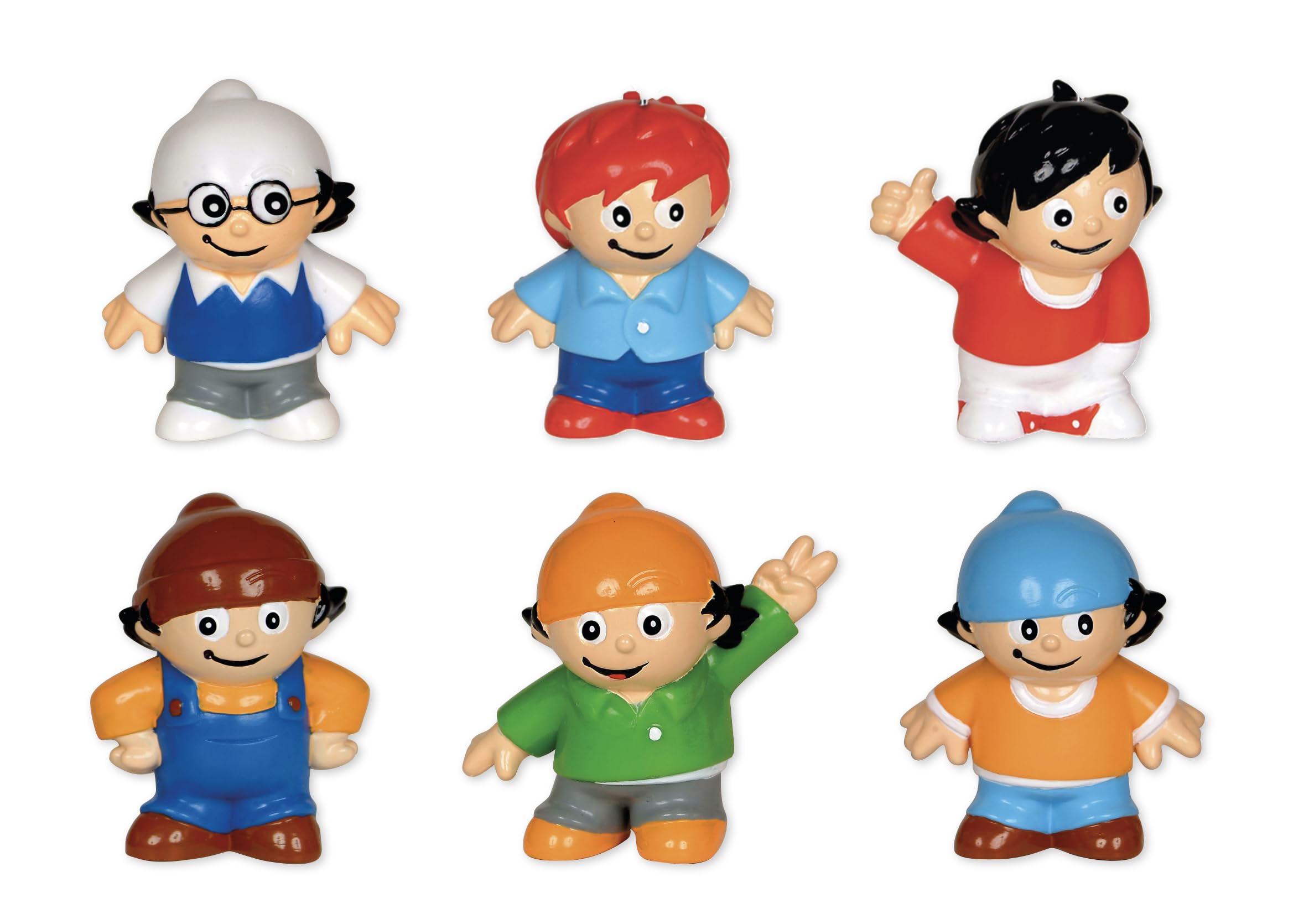 6 Mainzelmännchen Figuren (Anton, Berti, Det, Fritz, EDI und Conni) 5 cm groß