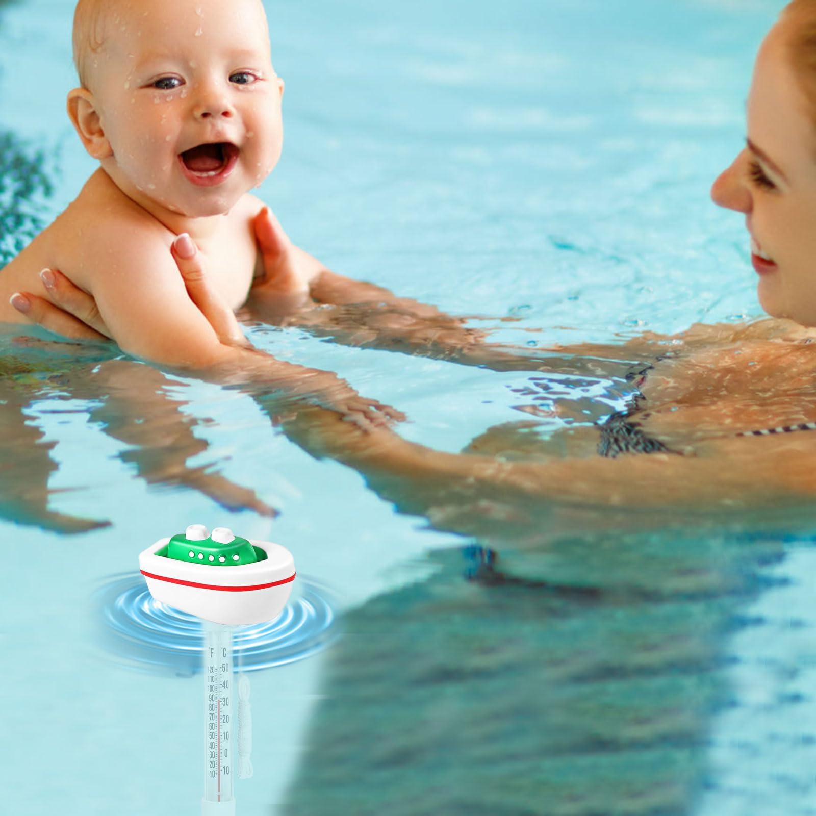 Thermomètre Flottant Piscine Digital - Sonde Température Eau Avec Cordon - Pour Bassin, Spa Et Aquarium