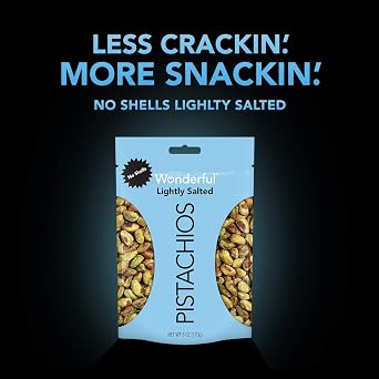 Wonderful Pistachio Lightly Salted Shelled Pistachios, 6 OZ (Pack of 4)