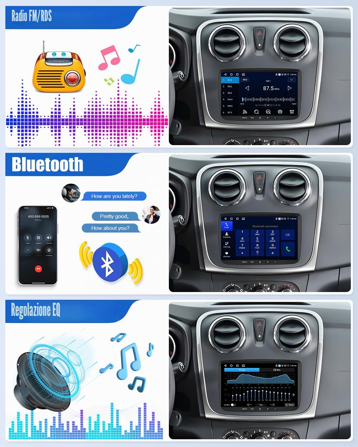 CAMECHO [4+64G] Android 15 Carplay Autoradio per Jeep Wrangler JK/Dodge/Chevrolet/Chrysler, Wireless Carplay Nav, 7 Pollici 2 Din Stereo con Bluetooth WiFi Android Auto Mirror Link GPS +Telecamera