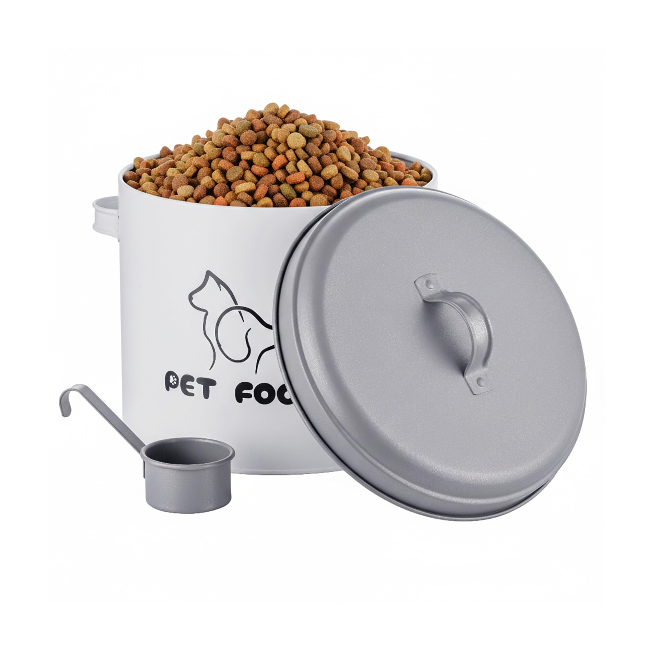 Caja para pienso blanca de 5l para organizar la cocina y alimentar a tu mascota